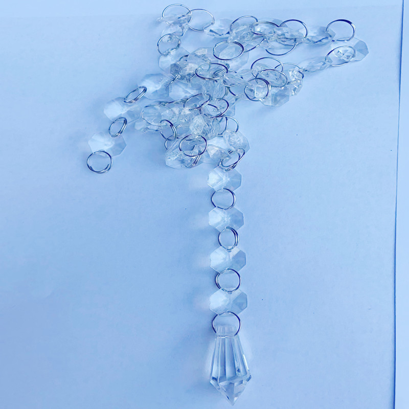 Cross-border Transparent 14mm Octagonal Bead Curtain Wedding Bead Curtain Pendant Road Acrylic Crystal Bead Chain Wedding Arrangement