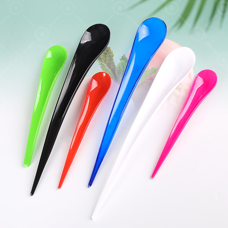 Disposable Ice Cream Spoon Water Drop Spoon Thickened Arc Fried Yogurt Spoon light green CY-S09 Independent Shaped Spoon