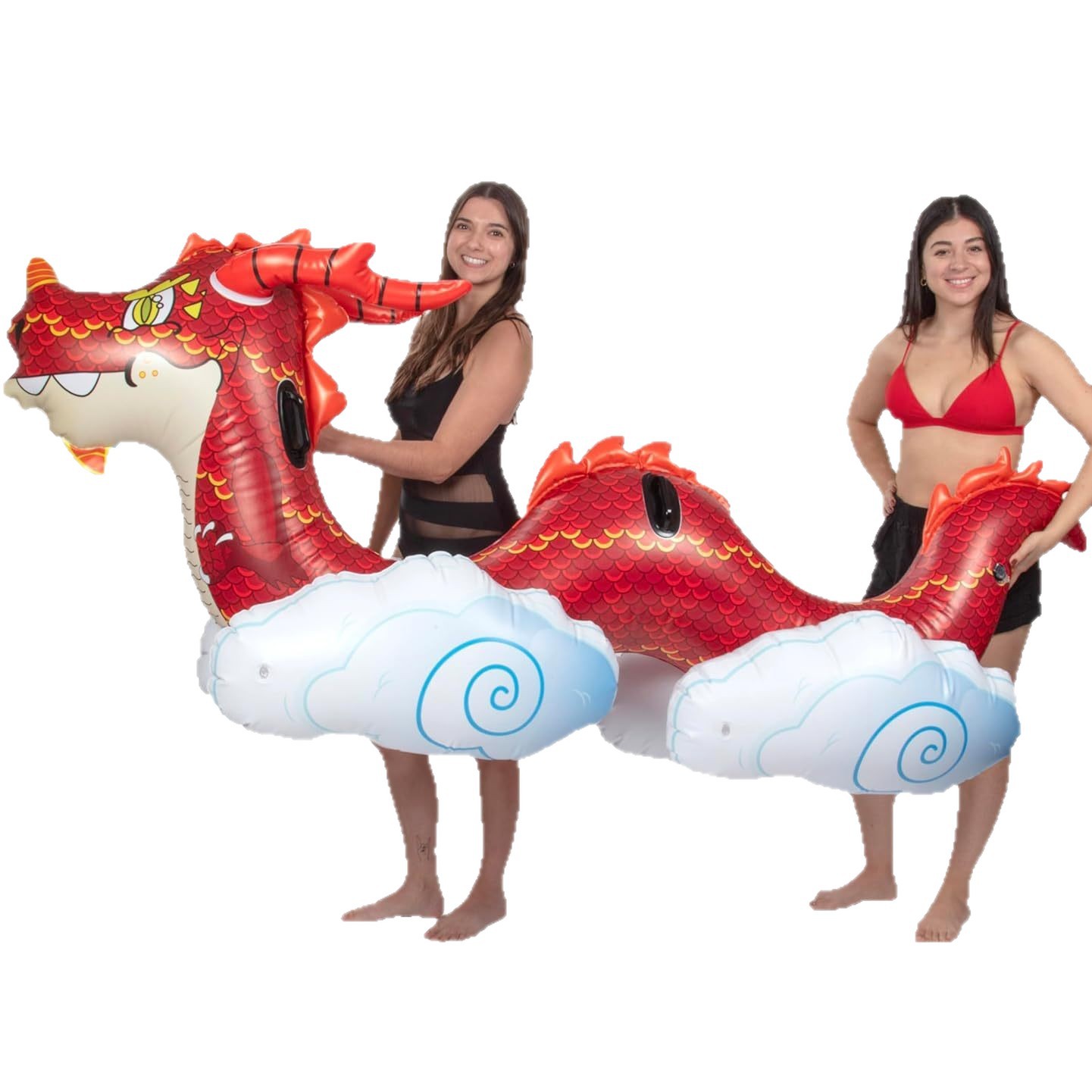 Cross-Border New Thickeneded Pvc Inflatable Dinosaur Floating Row Water Supplies Inflatable Double-Seat Dinosaur Mount Floating Bed