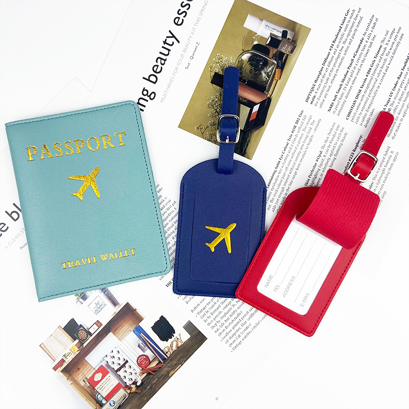 Cross-border in stock custom enterprise logo LOGO can be bronzed UV silk screen printing and other craft Passage cover Passage holder Luggage tag