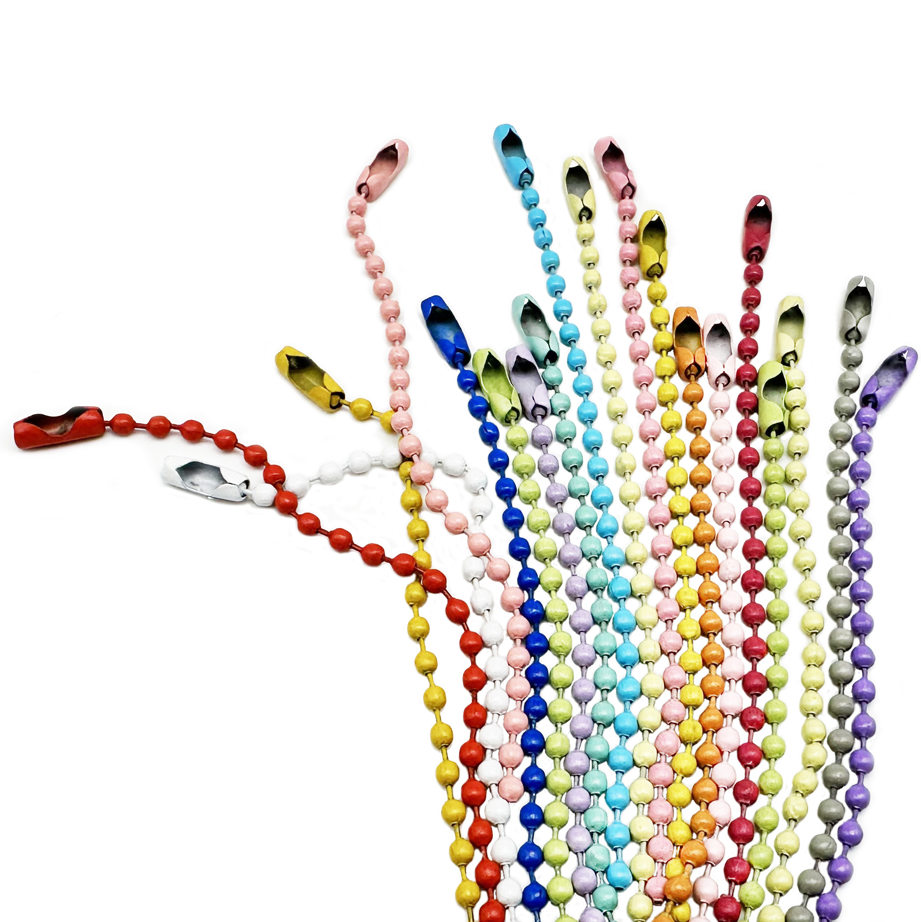 Factory candy color bead chain metal chain ball bead chain paint ball chain key chain diy jewelry accessories