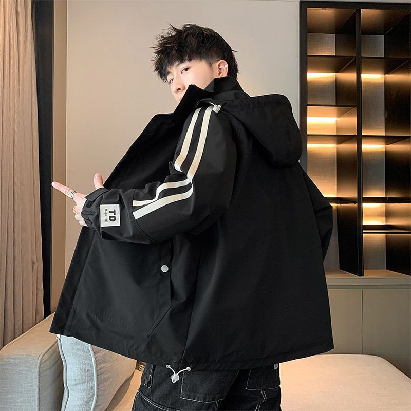 Hooded Plus-Size Jacket for Spring, Autumn, and Winter New Loose Jacket Trendy Youth Stylish Casual Workwear