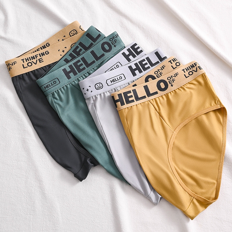 Cross-Border Popular Hello Briefs Youth Letter Personalized Triangle Shorts Comfortable and Breathable Shorts