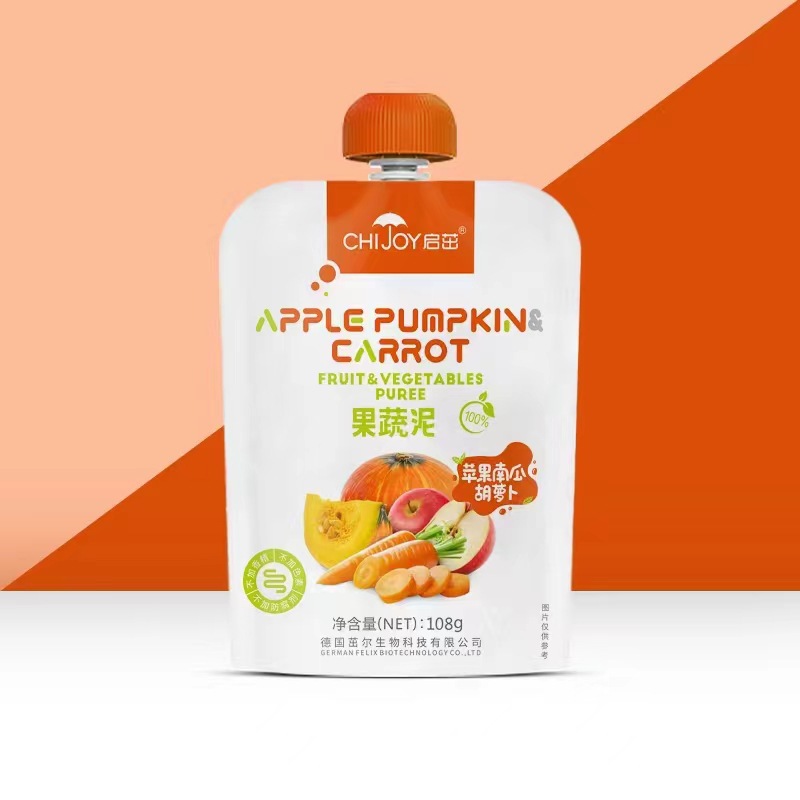 Qizhu Fruit Mud Fruit and Vegetable Mud Juice Mud Pure Fruit Mud Leisure Snack Drinks with Various Flavors 108 g/Bag