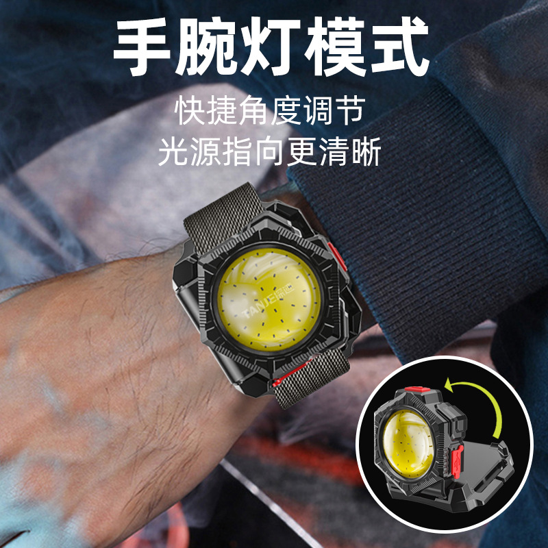 Multifunctional three-in-one strong light flashlight headlight wrist lamp waist bag lamp watch lamp household work lamp auto repair lamp