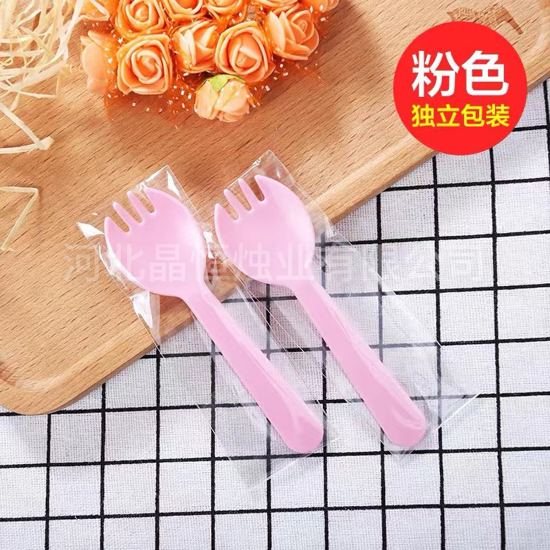 Wholesale disposable cake fork spoon birthday cake spoon Fork tableware independent packaging spoon Fork birthday party party