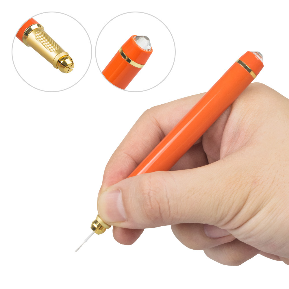 New short rod with diamond single-head handmade pen eyebrow tattoo eye and lip fog pen light luxury eyebrow tattoo embroidery tool