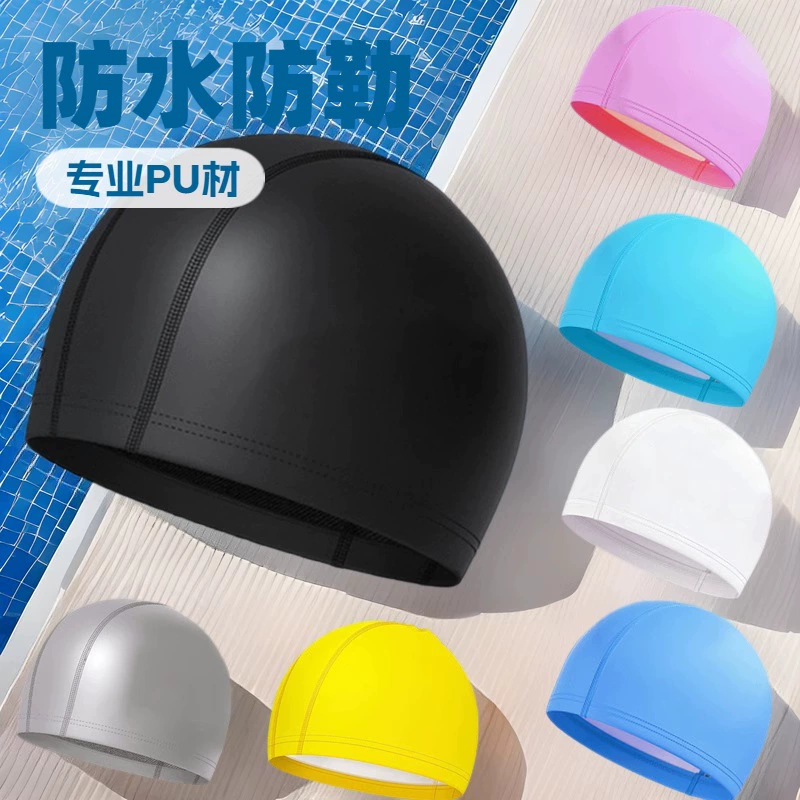 Оптовая шапочка для плавания для взрослых, водонепроницаемая, эластичная, комфортная, для длинных волос