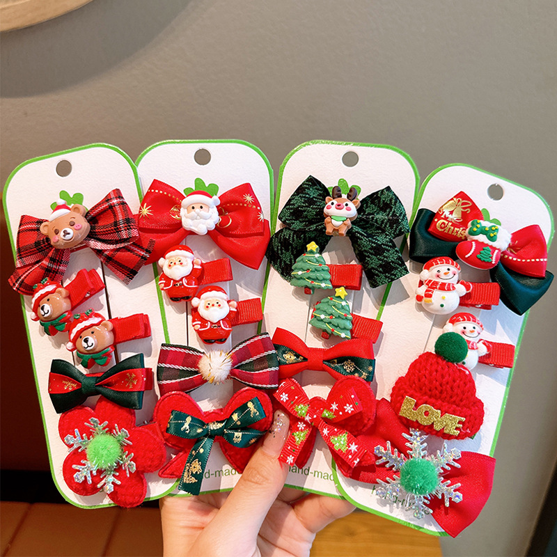 Christmas Kidsren's Hairpin Plush Hairpin Cute Bangs Side Clip Santa Claus Duckbill Clip Little Girl Hair Accessories
