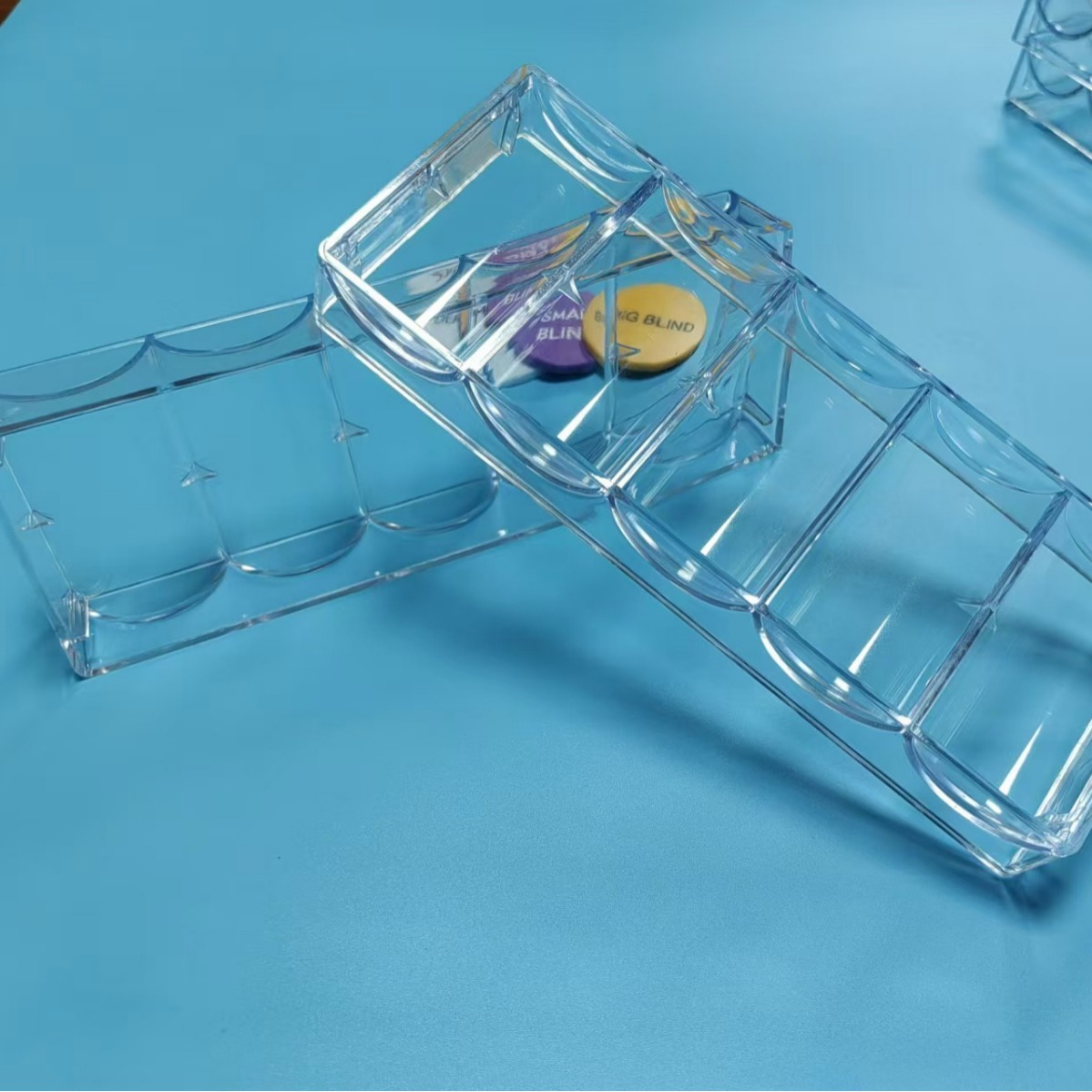 Transparent Coverless Chip Box Can Hold 100 Chip Coin Storage Box Round Chip Rack Points Coin Storage Box Code