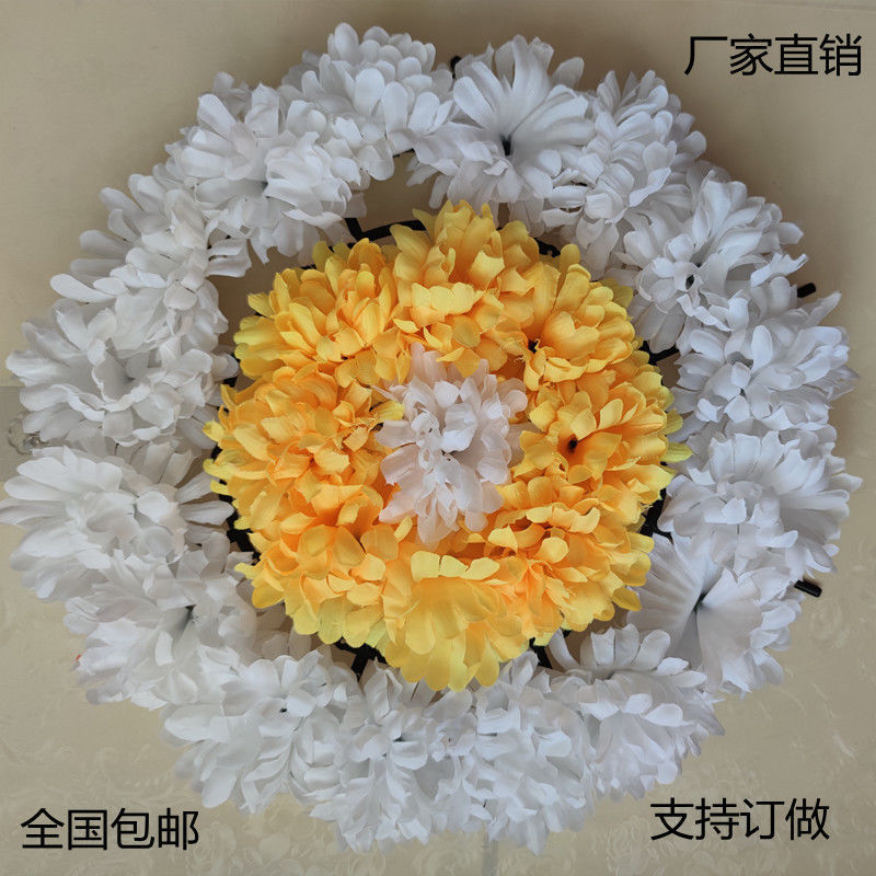 Qingming Festival Tomb-Sweeping Sacrificial Complete Set of New Wholesale Simulated White Wreaths Simulated Small Wreaths Flower Vine Ornaments