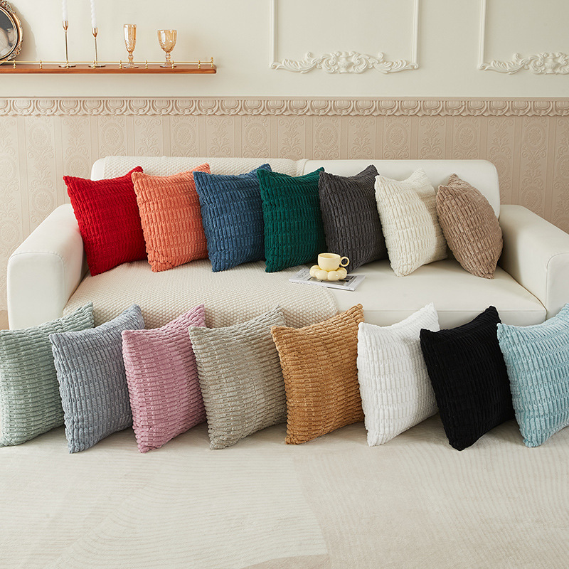 Лучшие продажи Amazon, простая подушка из вельвета с одной и двух сторон, однотонный набор квадратных подушек с кисточками