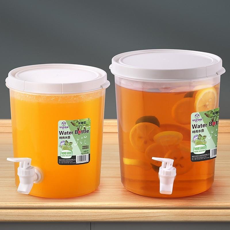 Cold Drink Bucket, Tea Bucket, Large Bucket for Milk Tea Shop, Fruit Tea Bucket, Cold Water Pitcher, Commercial Large Capacity, Household Use with Faucet
