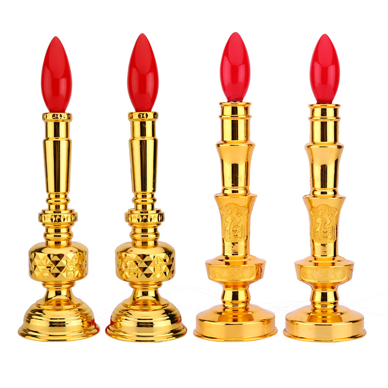 Muen Electric Candle Plug-In Candle Lamp Household Lamp Energy-Saving Electric Candle Pair of God of Wealth Lamp Electronic Candle Manufacturer Wholesale