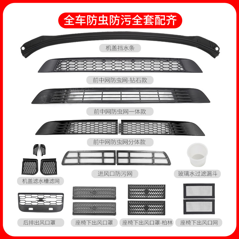 Suitable for Tesla's New Version of Model 3/Y/Yl Insect-Proof Net, Anti-Fouling Net, Water-Blocking Strip Accessories