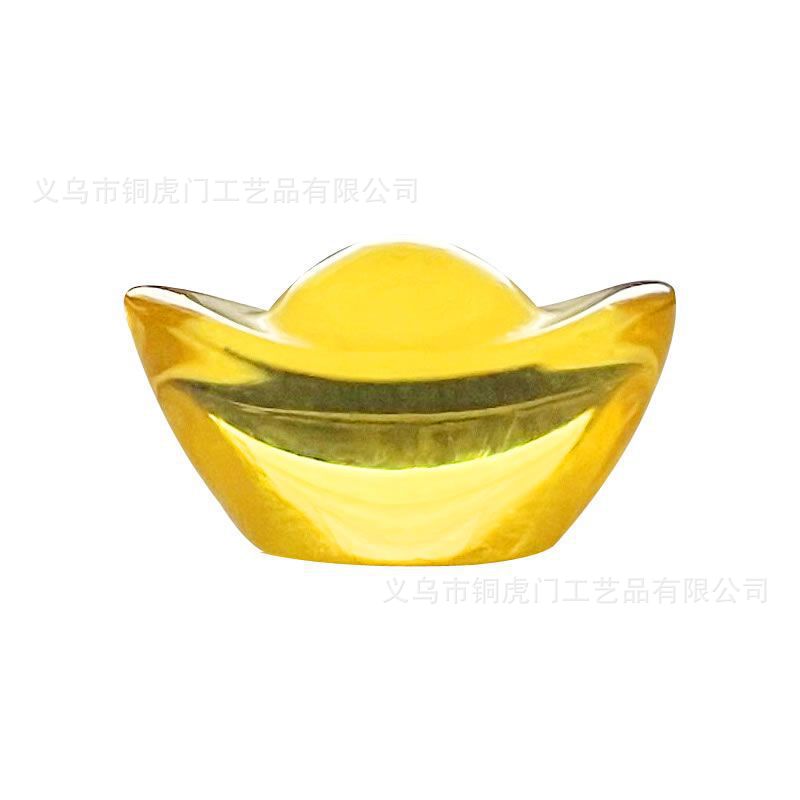 Crystal ingot ornaments wholesale golden small ingot home opening wedding gifts living room ornaments glass decorations