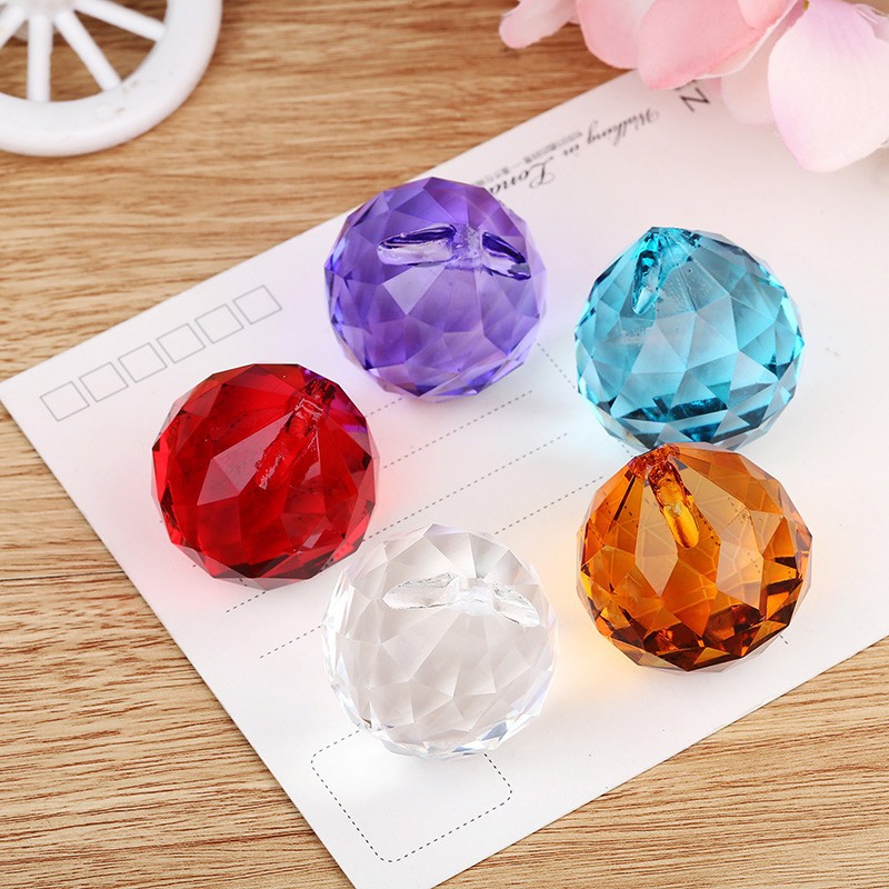 30MM crystal lamp ball pendant diy loose beads jewelry glass beads beads curtain pendant sun catcher accessories