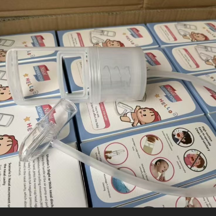 Cross-Border New Baby Bottle-Style Nasal Aspirator, Baby Nasal Congestion Relief Device, Pump-Type for Easy Cleaning of Children's Noses