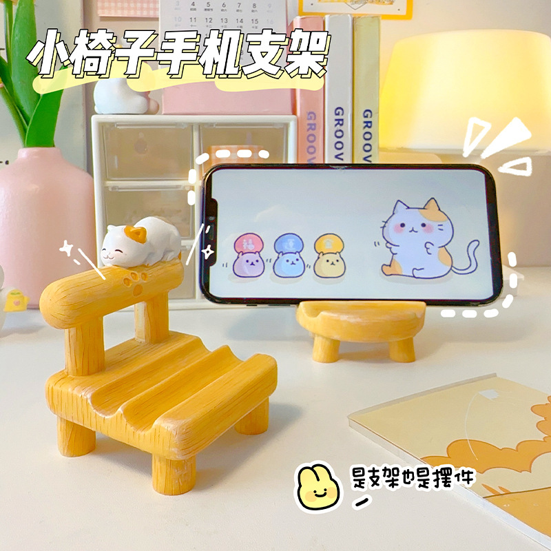 Подставка для мобильного телефона Котенок Универсальная фиксированная полка мультяшные креативные украшения поддерживающая рамка