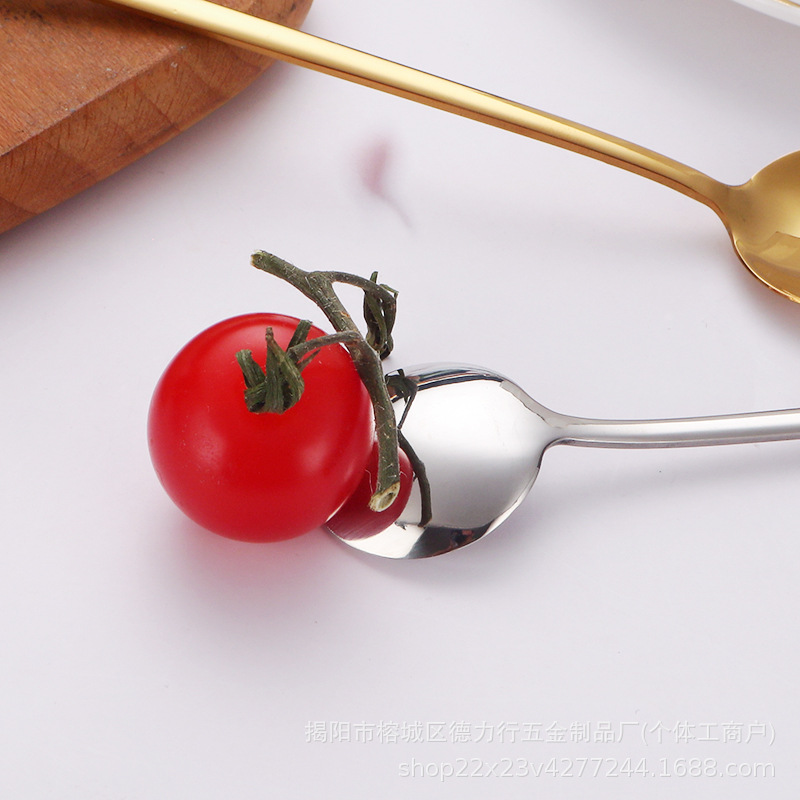 Stainless Steel Small Round Spoon Bird's Nest White Fungus Spoon Honey Dessert Wedding Souvenir Stirring Spoon Gift Spoon Coffee Spoon