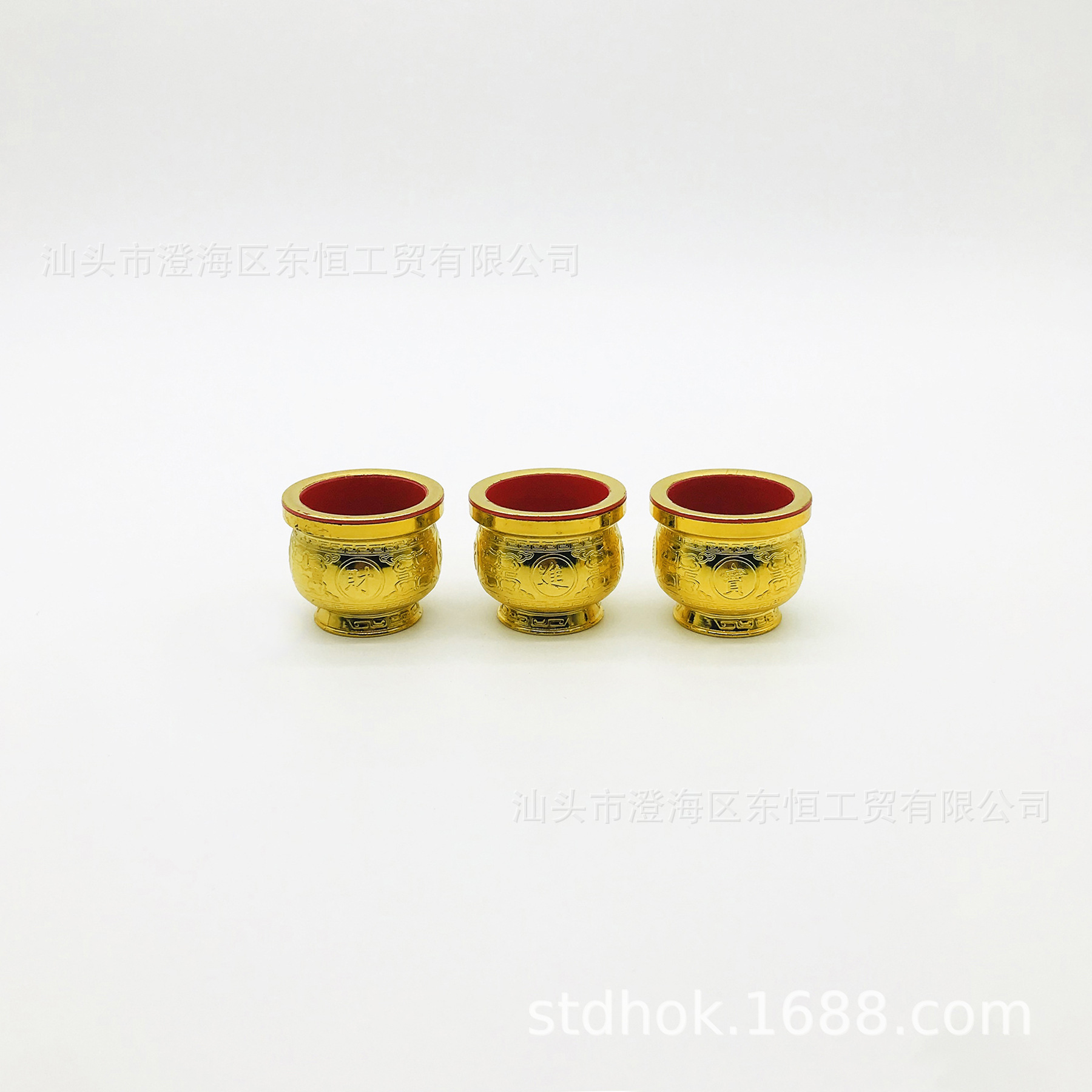 Double-layer gold teacup imitation gold tribute cup holy water cup wine cup buddha supplies source manufacturers direct batch of Dongheng -1206