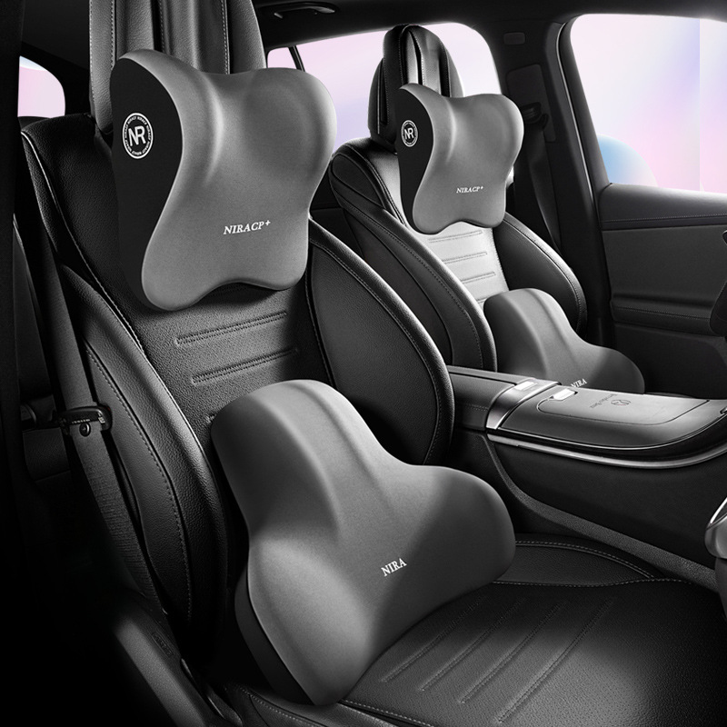 Car Lumbar Support Headrest, Car Neck Pillow, Memory Foam Lumbar Support, Enlarged and Thickened Seat Back Cushion Pillow for Seat
