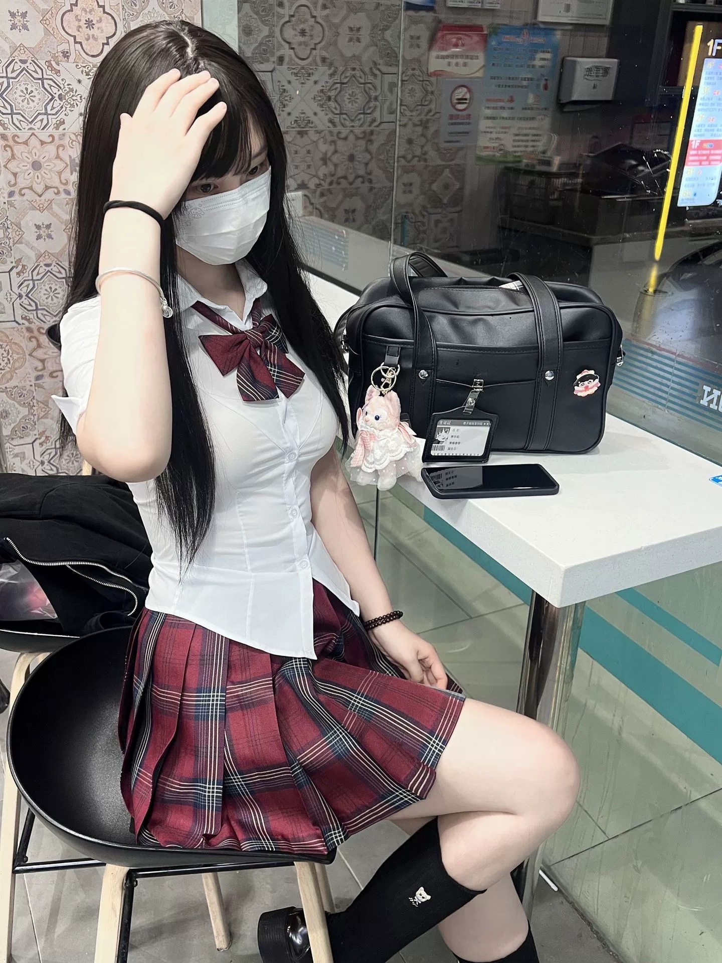 Jk Long and Short-Sleeved Shirt Genuine Plaid Skirt Preppy Style School Supply Layered with Japanese Style Suit