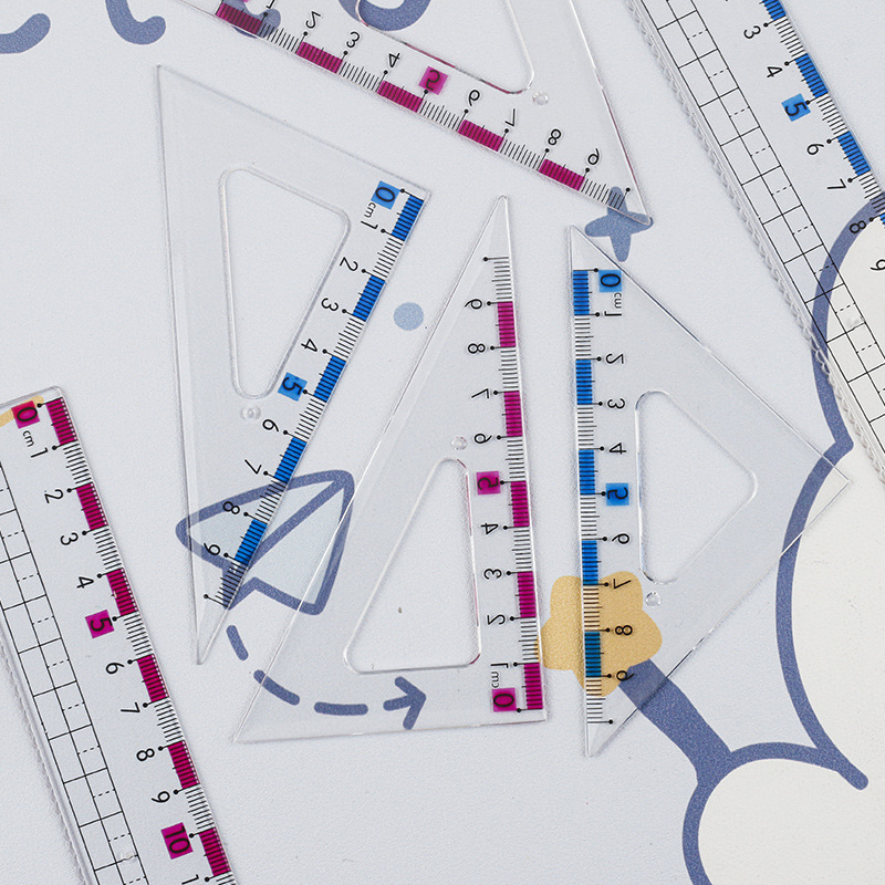 New Ruler suit Ruler Four-piece Set Anti-myopia Wave Hard Ruler Set Student Examination Class Anti-myopia Set Ruler