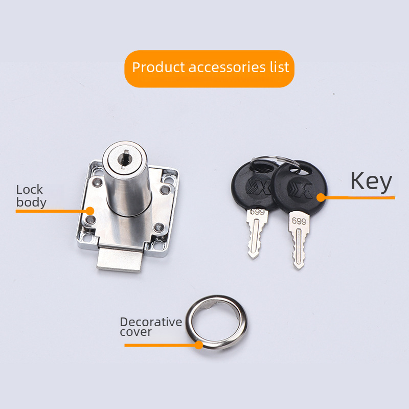 Desk cabinet drawer lock door drawer cabinet lock zinc alloy tongue drawer lock door lock core spot