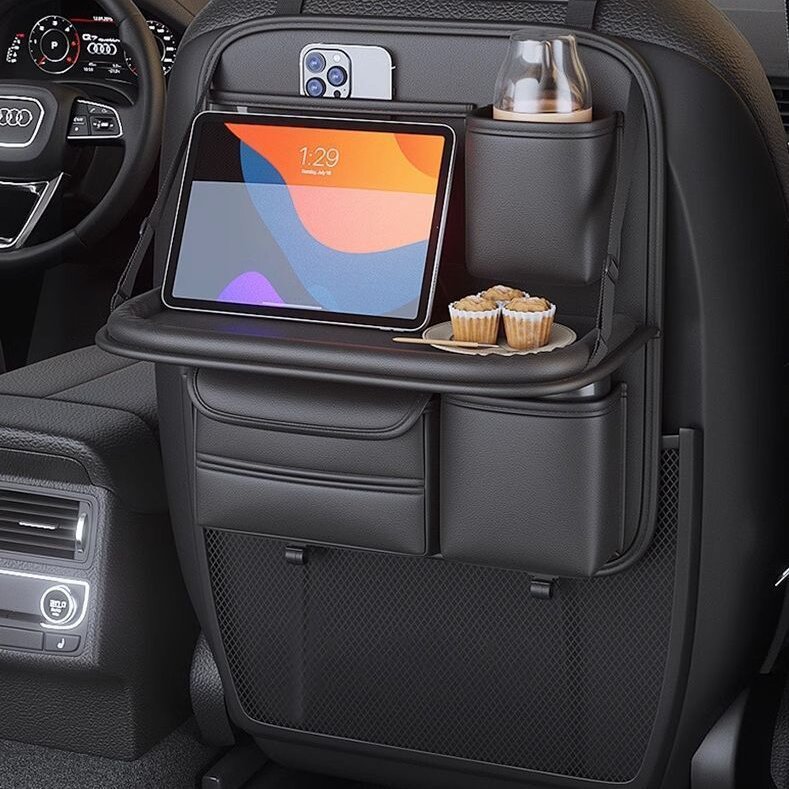 Car Seat Back Storage Strap Multifunctional Car Rear Storage Box Car Seat Back Anti-Kick Pad Storage Rack