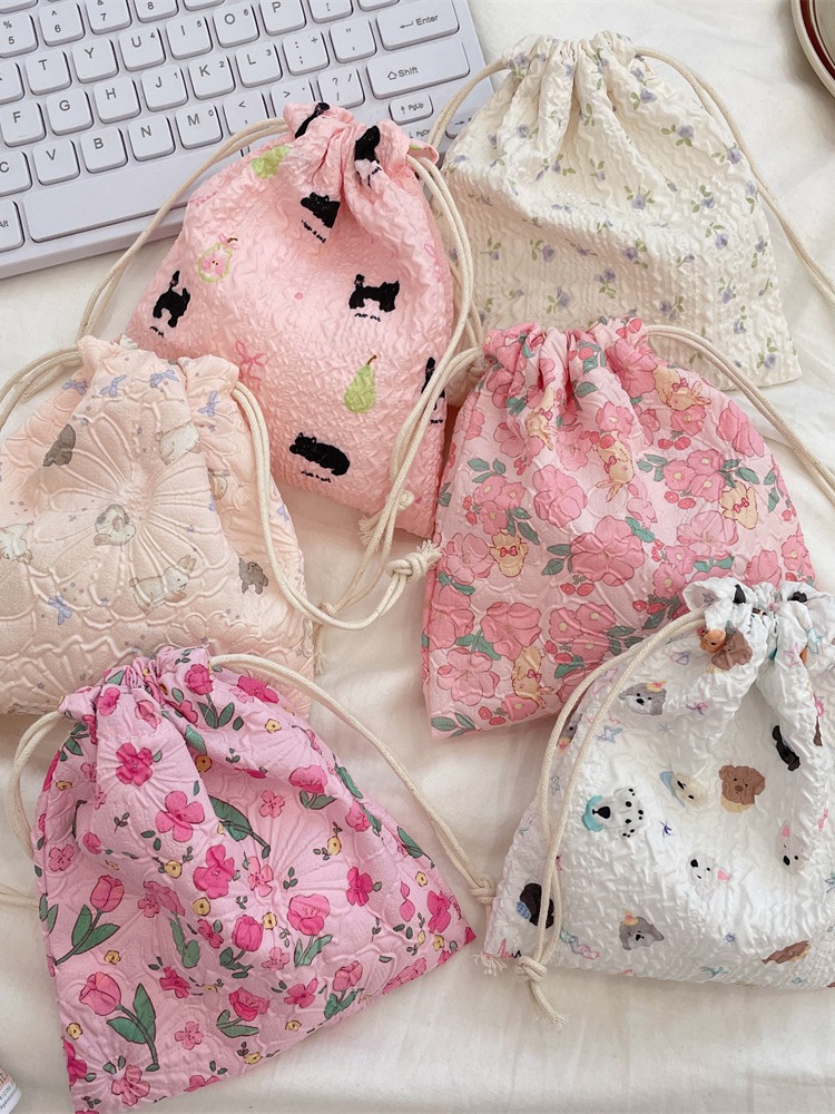 48151 Bundle Pocket Cute Bear Cartoon Drawstring Storage Bag Dustproof Portable Finishing Multifunctional Cloth Bag