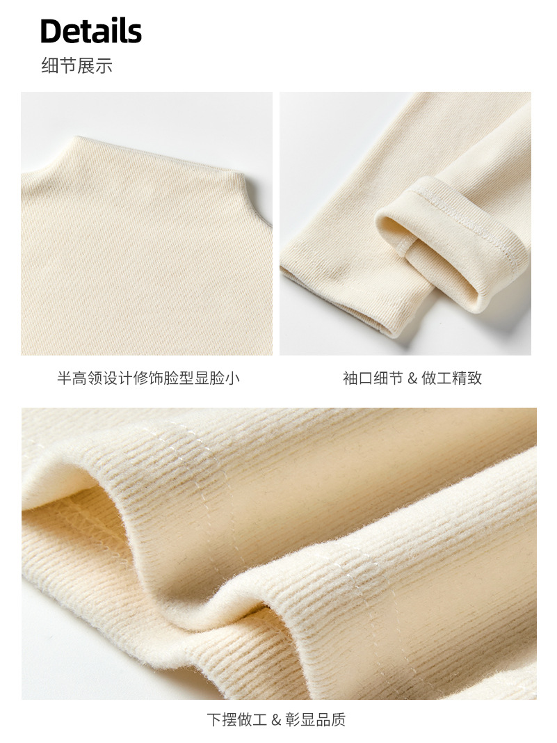 Imitation Cashmere Autumn and Winter Half Turtleneck Right Shoulder Long-Sleeved T-Shirt for Women with Mid-Collar Bottoming Shirt, Versatile and Wearable Top