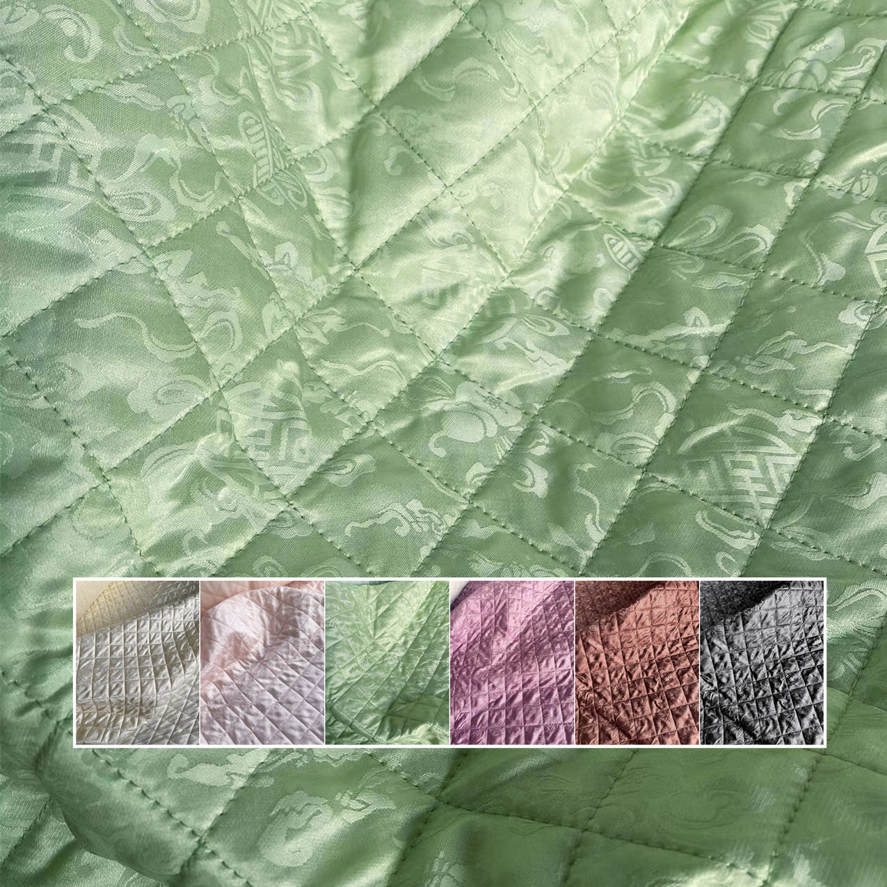 Шелковый жаккардовый стеганый шершава шелковый сатин с утолщенной термостойкой подкладкой для осени и зимы