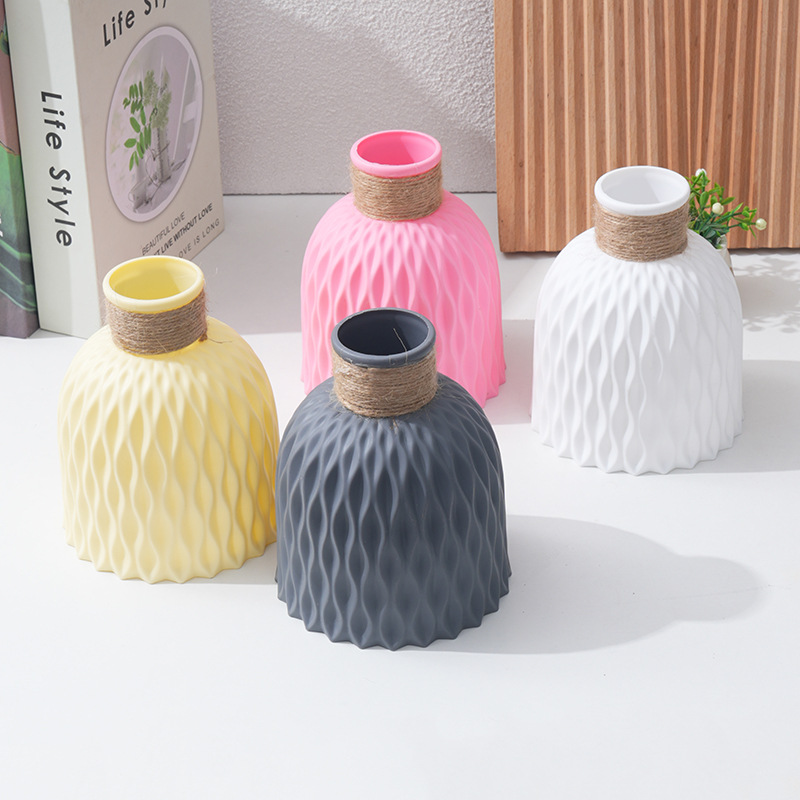 Пластиковая ваза с узором ананаса, креативная и простая, для домашнего использования, ударопрочная, декоративная ваза, бестселлер с водной рябью