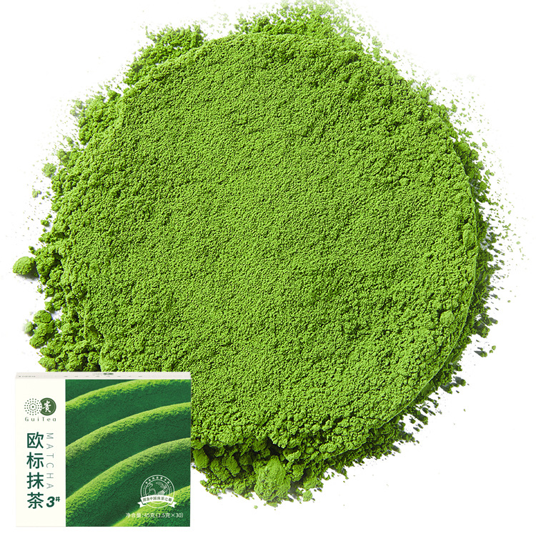 Guizhou Guicha European Standard 3 # Matcha Powder Pure Drink 1000 Mesh High Quality Direct Drink Matcha Powder Portable Small Strip 45g