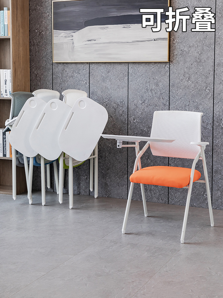 Folding Training Chair with Table Board Meeting Chair with Writing Board Chair Meeting Training Course Office Meeting Room Integrated Table and Chair