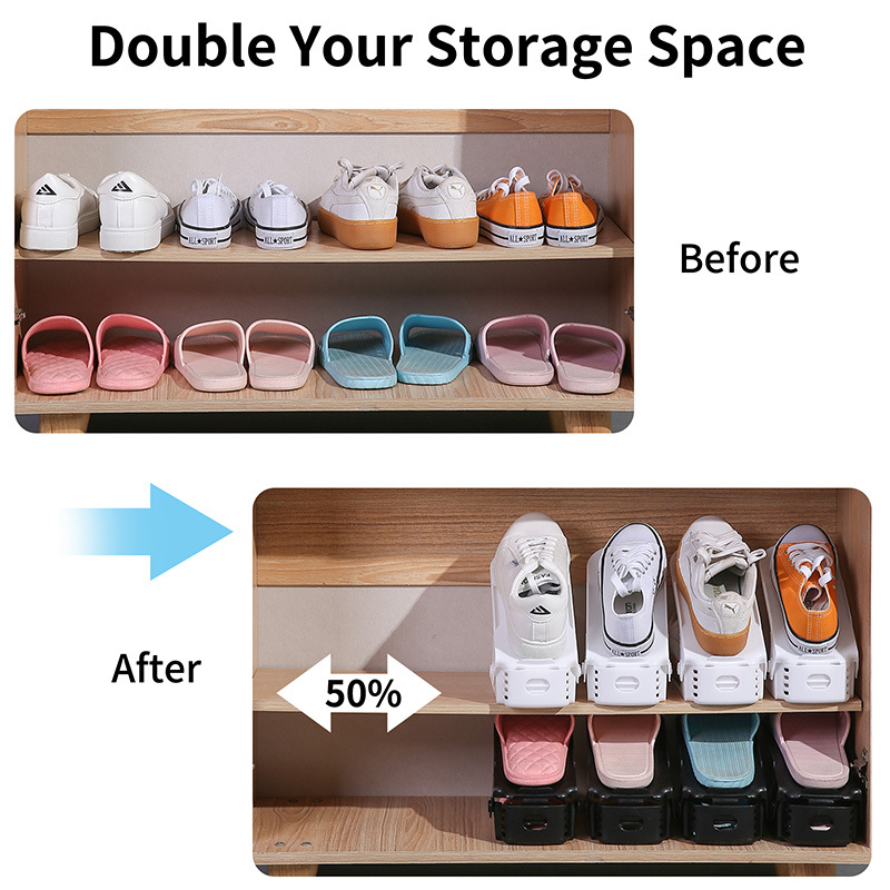 Shoe Rack Cross-border Shoe Storage Artifact Adjustable Space-saving Shoe Cabinet Layered Storage Widened Upgraded Shoe Bracket