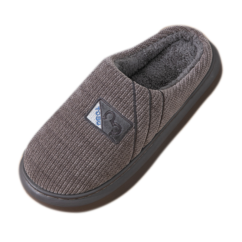 Men's Autumn and Winter Cotton Slippers for Home Thick-Soled Non-Slip Warm Home Women's New Material Eva Manufacturer Plus Plush Slippers