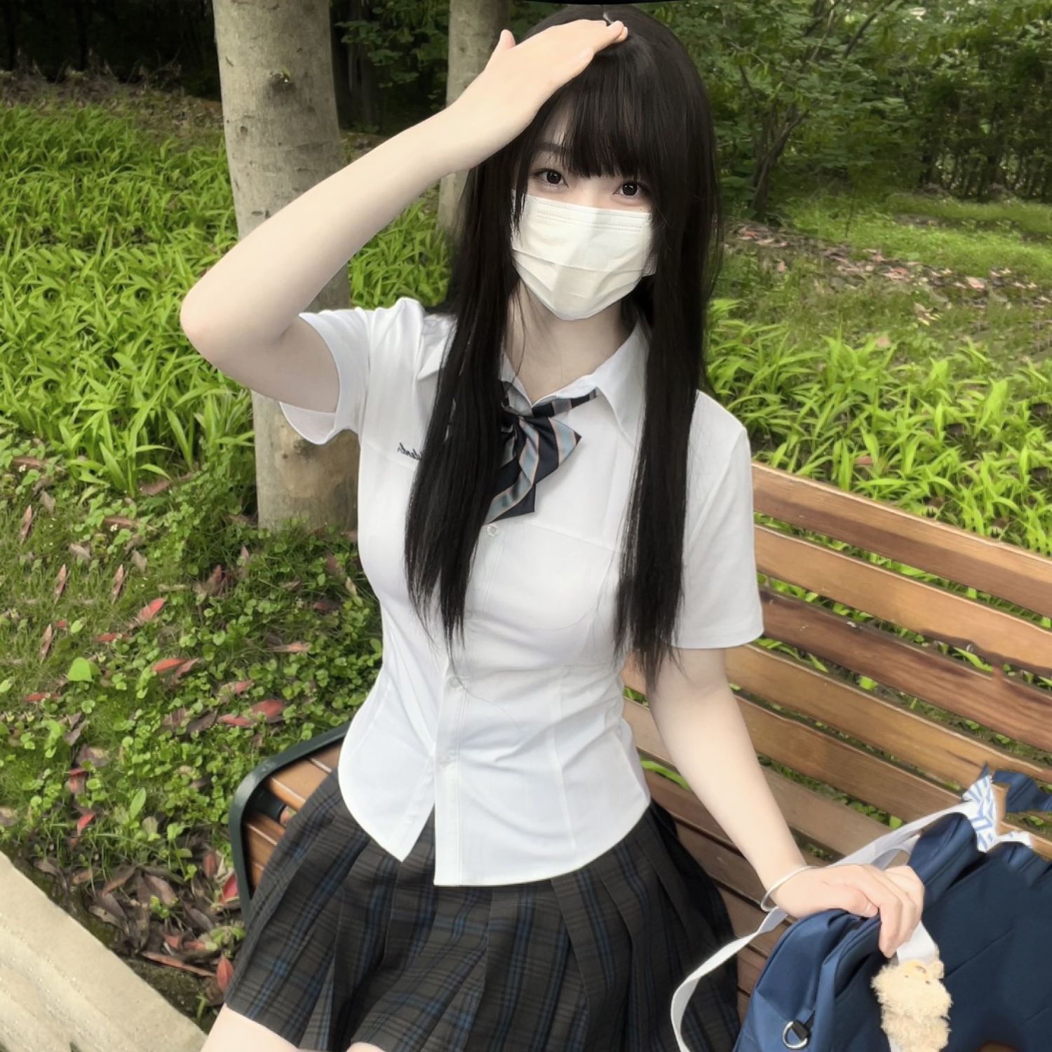 Original Jk Waist-Cinching Short-Sleeve Shirt for Women, Autumn Uniform, Summer College Style, Japanese School Uniform-Inspired, Pure and Desirable Shirt