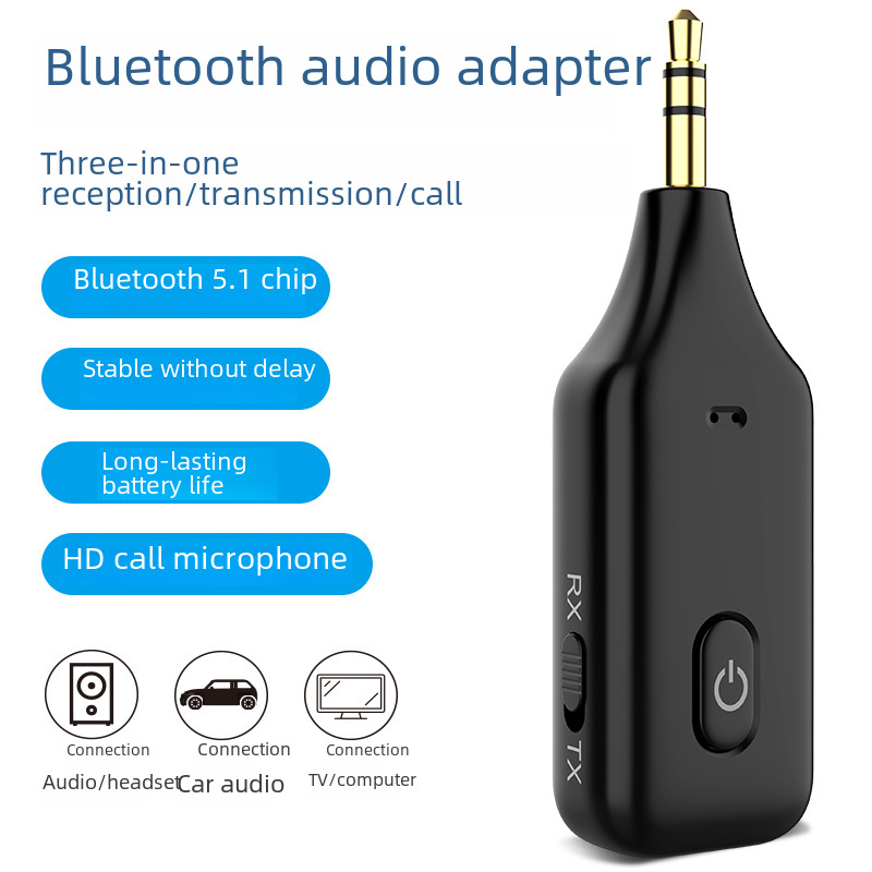 New Bluetooth receiver transmitter three-in-one car AUX hands-free call Computer TV projector transmitter