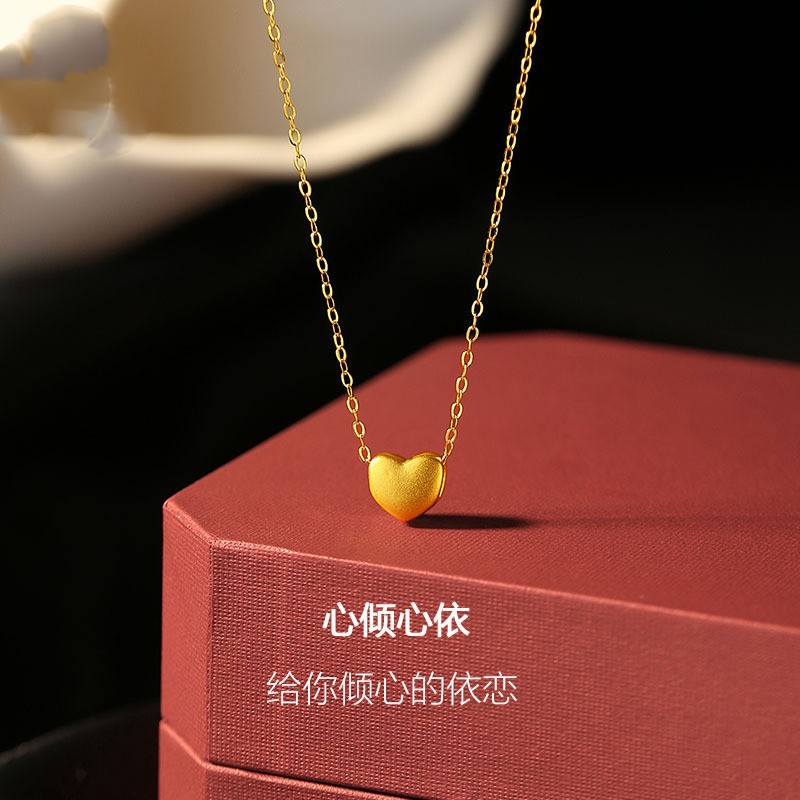 Интернет Знаменитость Золотая Сердце Подвеска Ожерелье 18К Позолоченное Ожерелье Новый Стиль на День Святого Валентина для Подруги