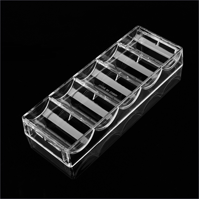 Коробка для фишек без крышки оптом 5 прозрачных подставок для хранения фишек вмещает 100 фишек