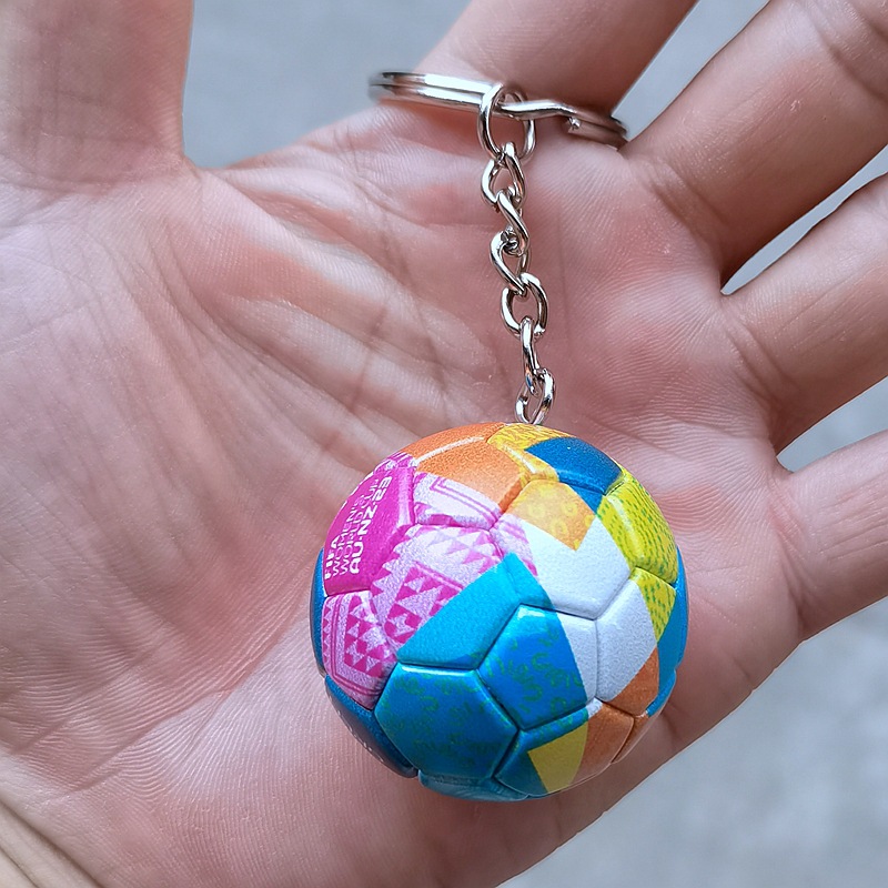 2022 Qatar World Cup Women's Football Souvenir Fans Surrounding Mascot Keychain Football Memorial