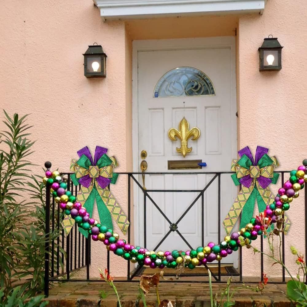 Cross-Border Carnival Ornaments Ins Style Ribbon Artificial Garland Wall Hanging Home Door Hanging Wall Hanging