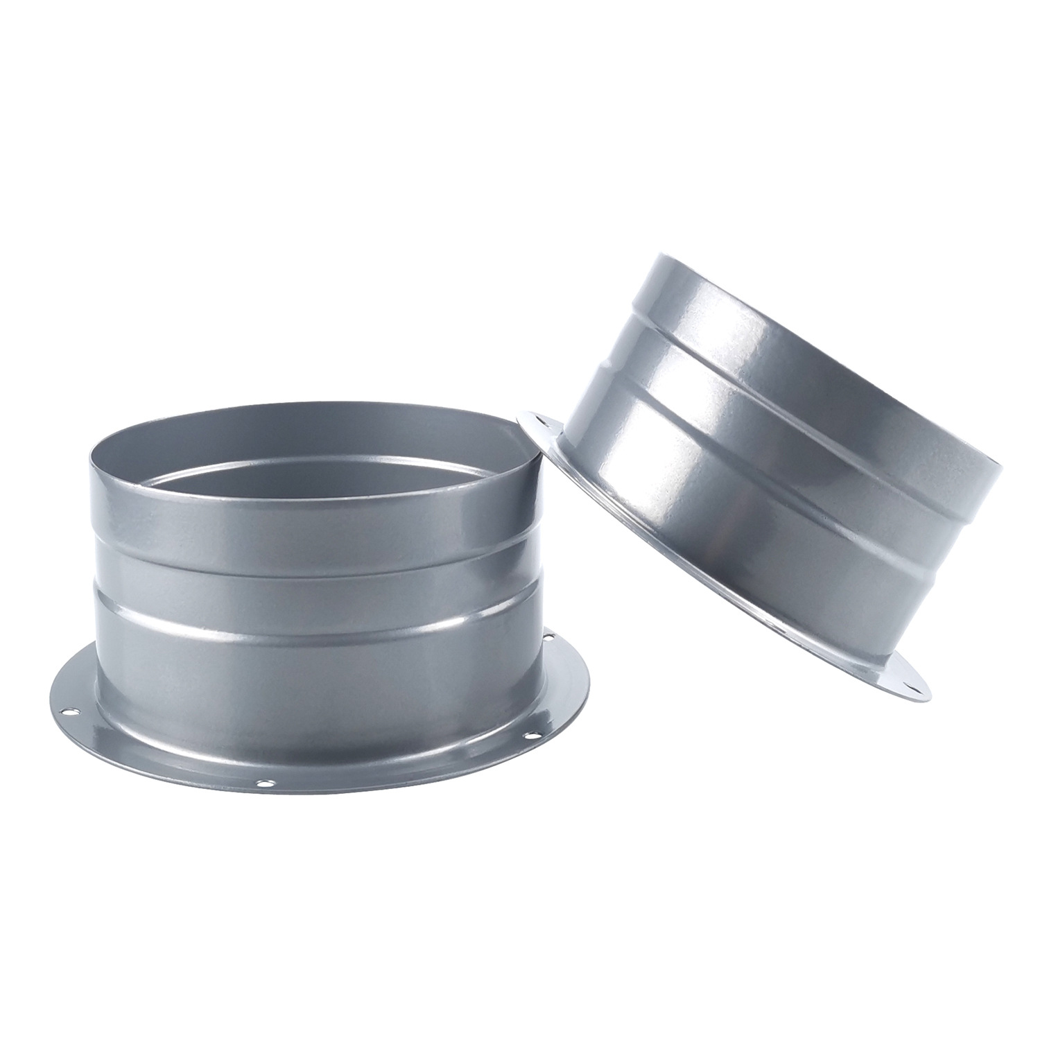 Fresh air metal straight flange tuyere electrostatic spraying straight circular conversion interface fan connection factory production