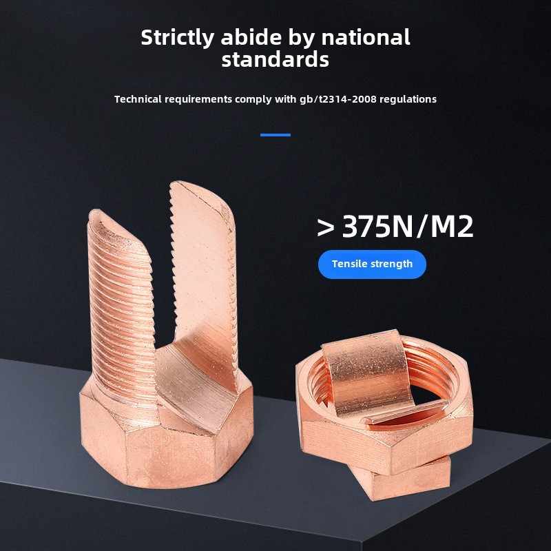 Tj Copper Bolt Wire Clamp Open Groove Bolt Wire Clamp Bifurcated Bolt Connector Grounding Cable Clamp Export Type Wire Clamp