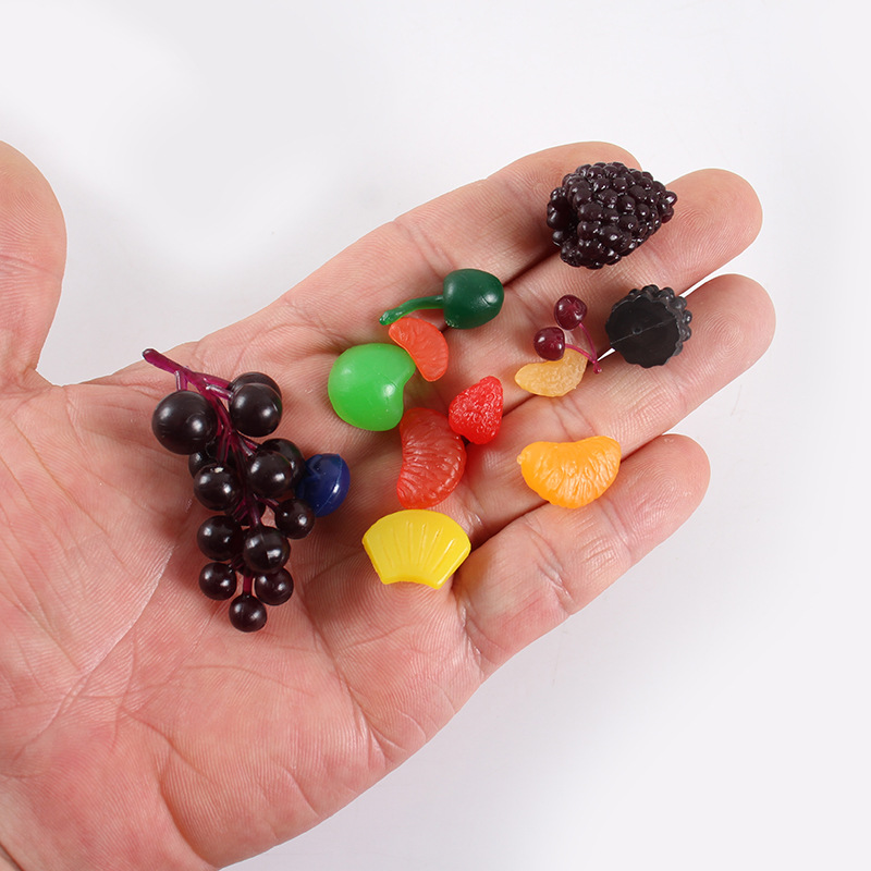 Simulation miniature strawberry cherry orange blueberry fruit model diy food play fruit props cake decoration accessories
