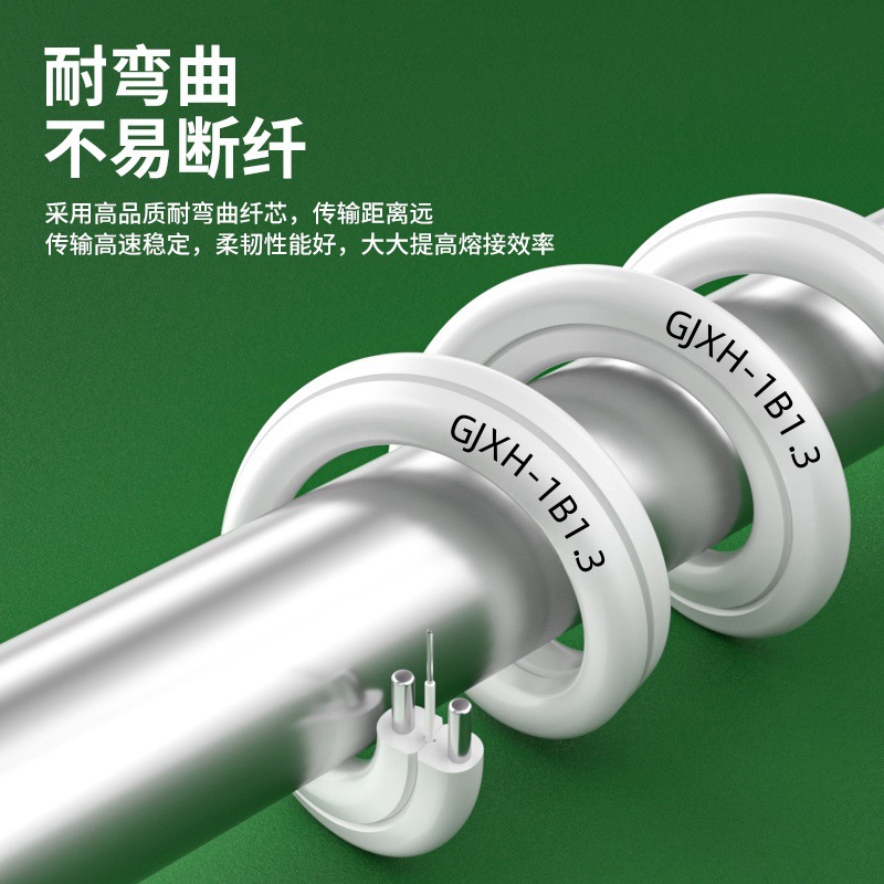 Fiber Optic Cable, Indoor and Outdoor Single-Mode 1-Core 2-Core Fiber Optic Cable, Home Wiring Fiber Optic Low-Loss Cable