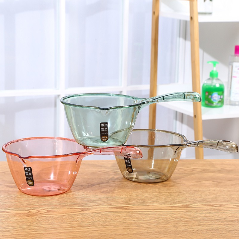 Thickened and Deepened Plastic Water Ladle for Home Kitchen, Long Handle for Scooping Water, Washing Hair, Watering Plants, Unbreakable and Durable