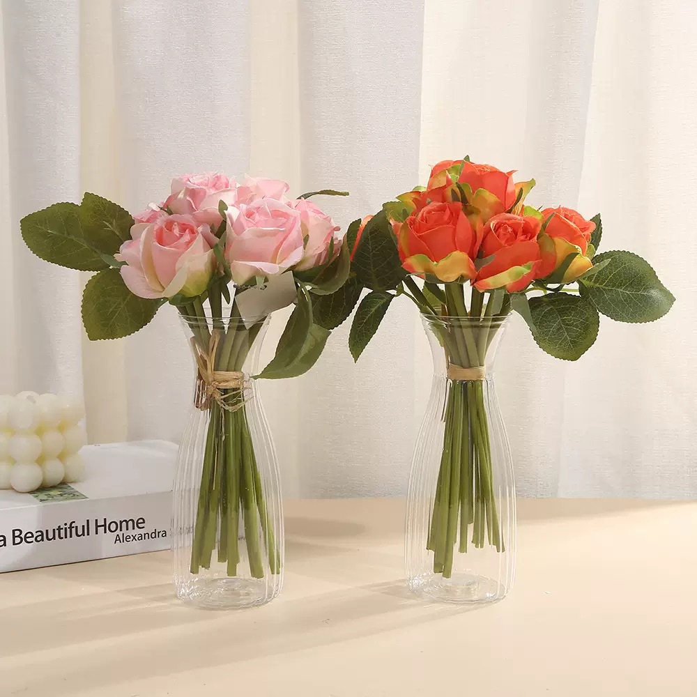 Cross-Border Wholesale Plastic Vase Home Desktop Decoration Window Sill Decorative Flower Arrangement Container Transparent Vase Anti-Fall and Durable